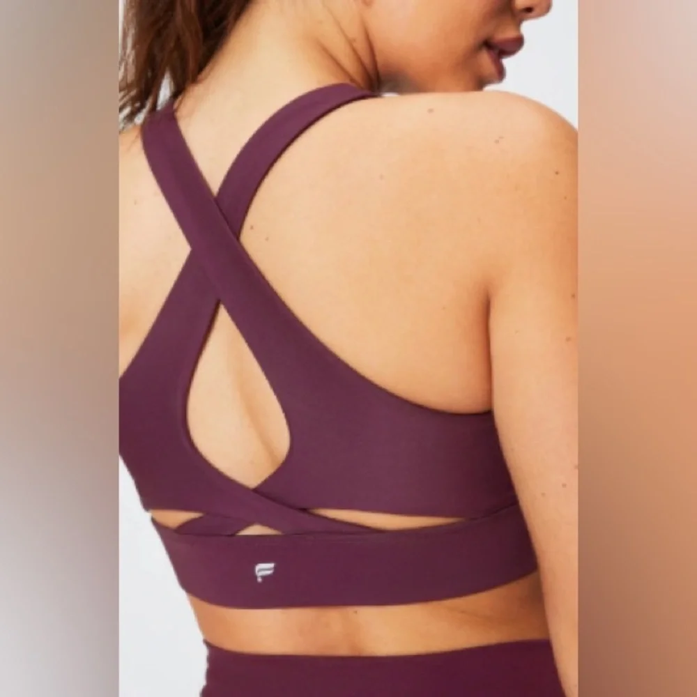 Fabletics No Bounce Burgundy High Impact Sports Bra | XL